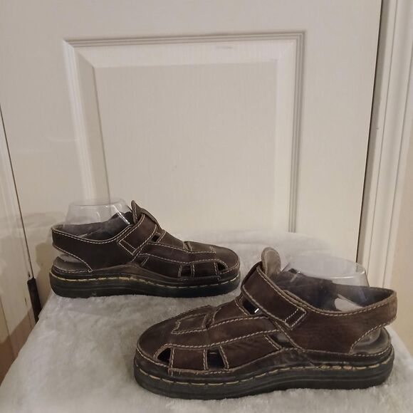 VTG Y2K 90s Dr. Martens Closed Toe Brown Leather Chunky Fisherman Sandals EU 42 main image 6